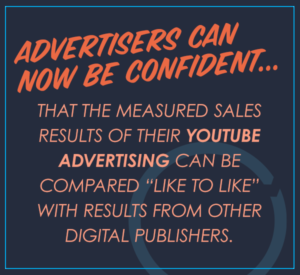 Advertisers can be confident that the measured results of their YouTube ads are comparable with results from other digital publishers. 