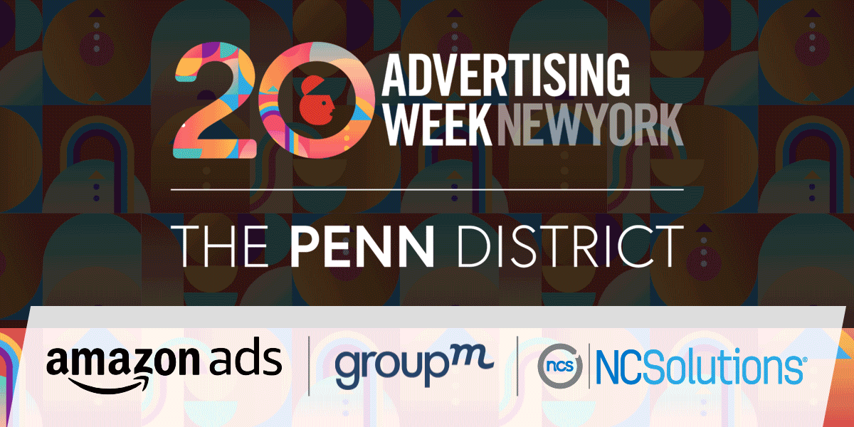 Recap GIF of NCS, Group M, and Amazon ads at Advertising week.