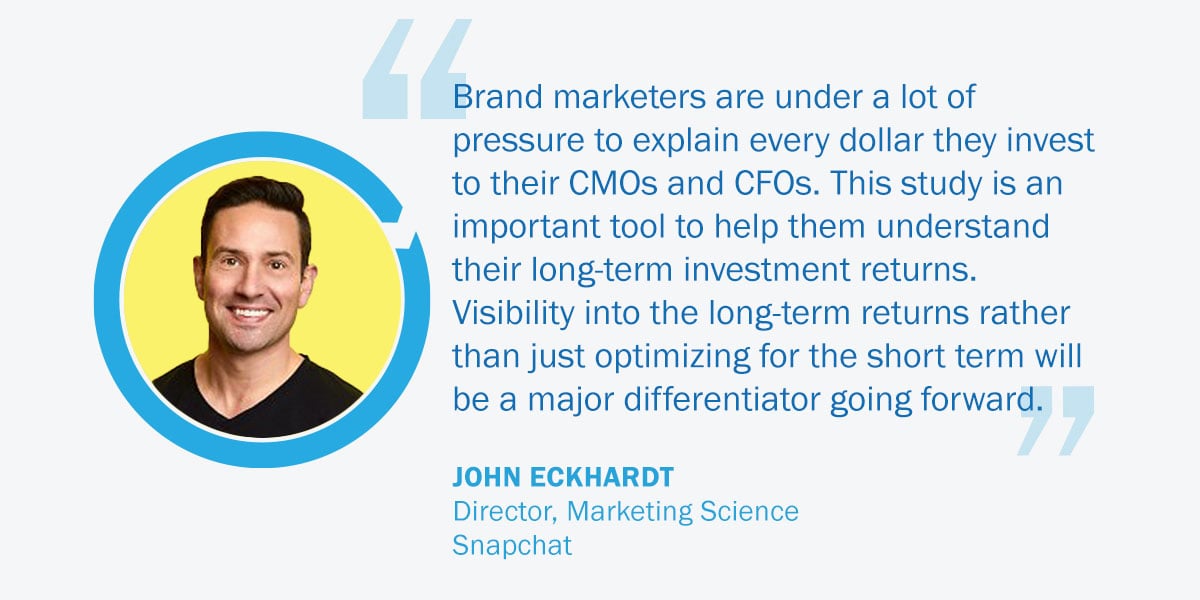 Quote from John-Eckhard, Director Marketing Science at Snapchat